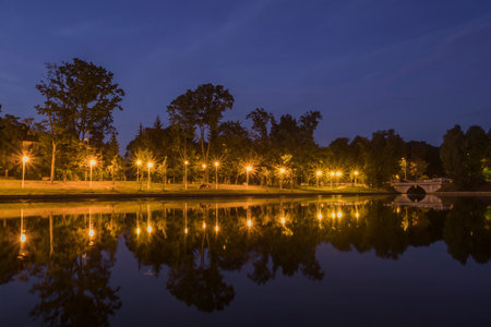 Koenigsberg pond in the evening.の写真素材