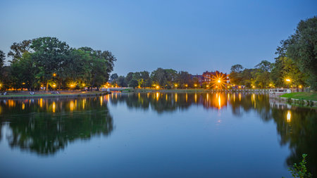 Koenigsberg pond in the evening.の写真素材