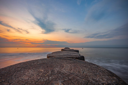 beautiful sunset on the Baltic Sea.の写真素材