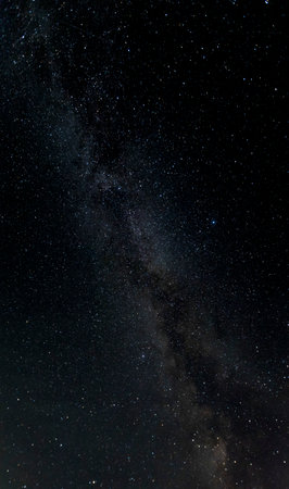 night starscape in the countryside.の写真素材