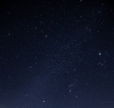 frosty starry sky in winter.