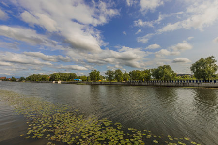Pregolya river embankment in Konigsberg.