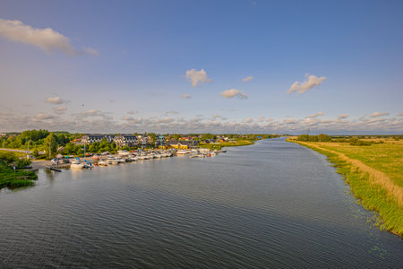 yachts on the river bank.