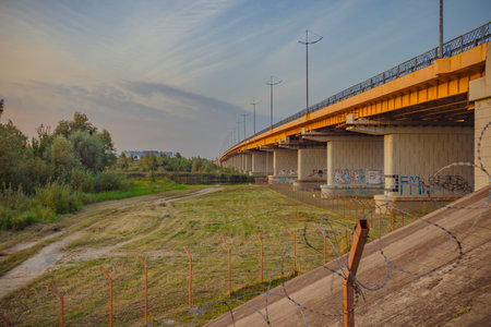 Construction of a bridge in the Kaliningrad region.