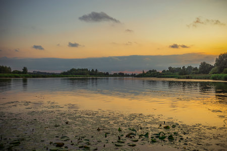 Evening after sunset on the Prigolya River.