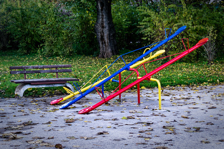 Seesaw or teeter-totter in the park