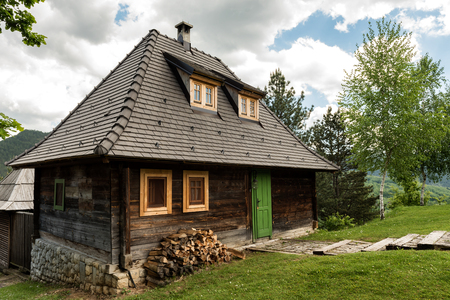 Ethno village near Mokra Gora in Zlatibor surroundings, Serbiaのeditorial素材