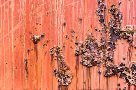 Red Metal rusty texture background rust steel with red orange paint. Industrial metal texture. Grunge rusted metal texture, rust background.の写真素材