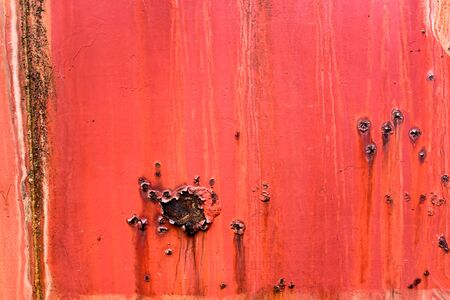Red Metal rusty texture background rust steel with red orange paint. Industrial metal texture. Grunge rusted metal texture, rust background.の写真素材