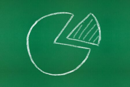 Simple Business finance Pie Chart on a chalkboard. Finance and business concept.の写真素材