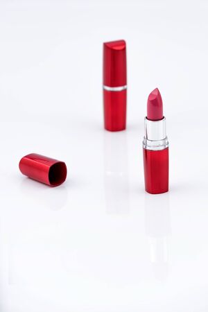 Dark Pink Lipstick on white background. Lipstick for professional make up. Lip care concept. Water resistant high quality lipstick product - Daily make upの写真素材