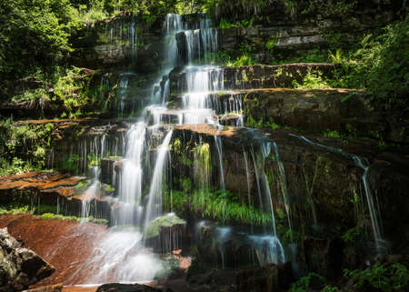 Mountain Waterfall. Small river in the Old Mountain, Serbia and her waterfall Tupavicaの写真素材