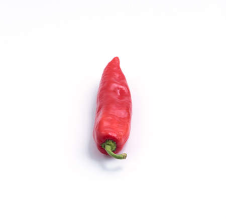 Red chili peppers on white background. Spice for cooking menu in kitchenの写真素材