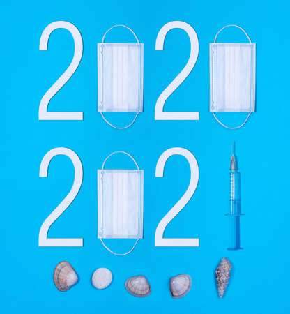 2021 year of vaccine registration and mass vaccination of the world s population, the concept of victory over coronavirus in the new year - Lead to travel and vacationsの写真素材