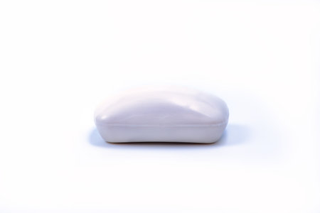 White natural soap bar isolated on white backgroundの写真素材