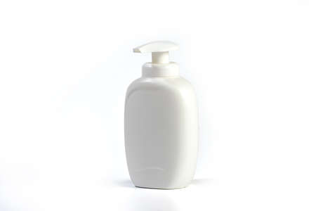 Plastic Bottle with liquid soap, isolated on white backgroundの写真素材