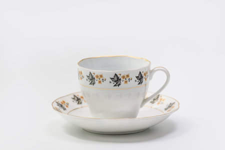 Luxury Vintage Porcelain coffe or tea set - Coffee or Tea Cup on white backgroundの写真素材