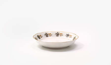 Luxury Vintage Porcelain tableware - Fruit Bowl on white background, side viewの写真素材