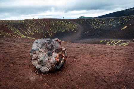 Etna volcano craters in Sicily, Italy. The highest volcano in Europeの写真素材