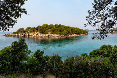Beautiful Landscape of Agia Paraskevi island, Perdika, Sivota, Greeceの写真素材