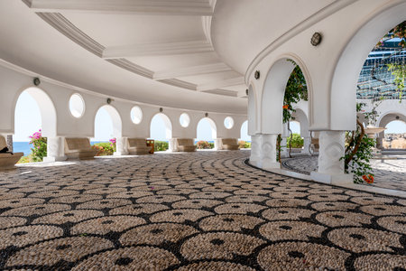 The beautiful buildings at Kalithea Springs constructed in the 1930s, Rhodes Island, Greece, Europe. Kallithea Therms, Kallithea Springs located at the bay of Kallithea on Rhodes iの写真素材