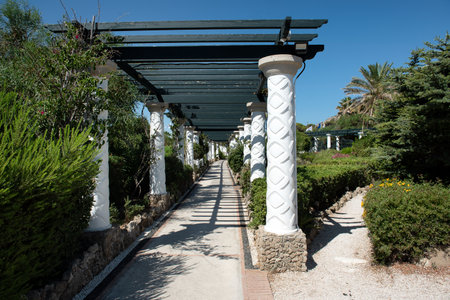 The beautiful buildings at Kallithea Springs constructed in the 1930s, Rhodes Island, Greece, Europe. Kallithea Therms, Kallithea Springs located at the bay of Kallithea on Rhodesの写真素材