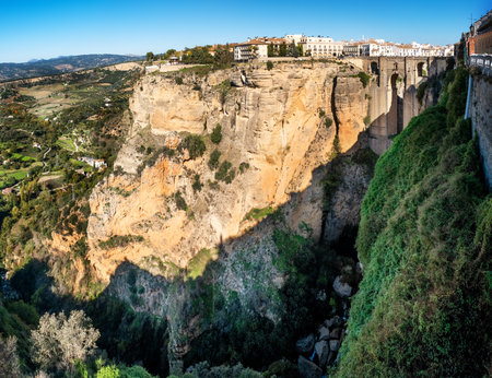 Ronda panorama with Puente Nuevo. Ronda in Andalusia in southern Spainの写真素材