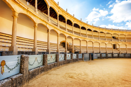 Bullring in Ronda, one of the oldest and most famous bullfighting arena in Spain, built in 1785の写真素材