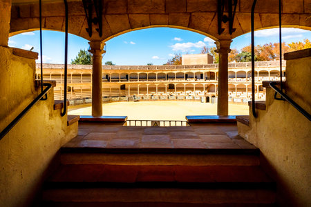 Bullring in Ronda, one of the oldest and most famous bullfighting arena in Spain, built in 1785の写真素材