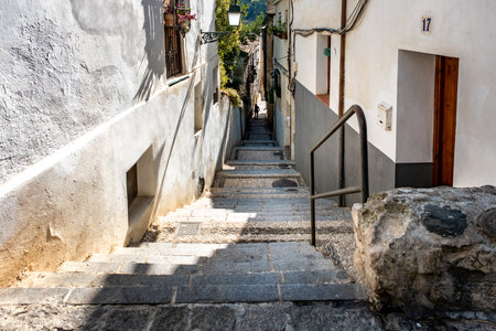 Streets and old buildings of Granada in Andalusia (Spain). El Albaicin (or Albayzin). View of the...