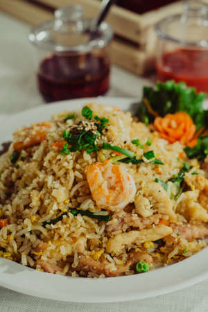 Chinese asian food plateの写真素材