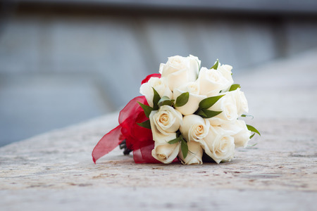 bridal bouquet of rosesの写真素材