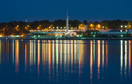 6 June 2011, Yaroslavl, Russia.  River Station. Nightの写真素材