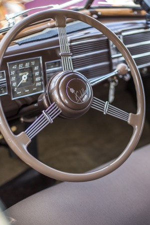 Minsk, May 2018 Interior of classic Cadillacのeditorial素材