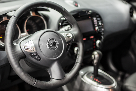 Minsk, May 2018 Interior of Nissan Jukeのeditorial素材