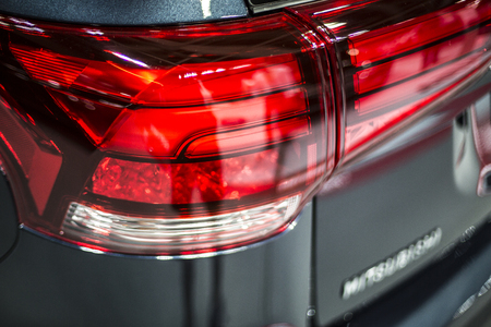 Rear stop light of large SUV carの写真素材