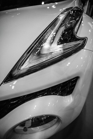headlight of modern crossover car with led and xenon opticsの写真素材