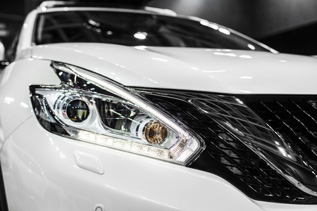 headlight of modern car with led and xenon opticsの写真素材
