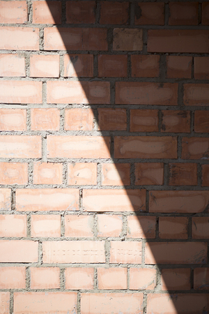 Brick wall with shadow pattern texture backgroundの写真素材