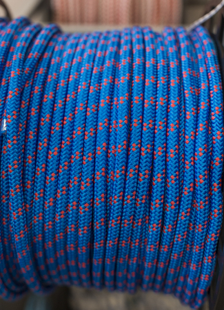 Roll of blue and red rope or cordの写真素材
