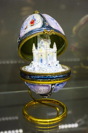 Vintage Christmas tree toy decorations white ice castleの写真素材