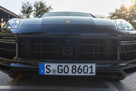 Slovenia ljubljana, 31 August 2019 - Porsche Cayenne Coupe Turbo S during test driveのeditorial素材