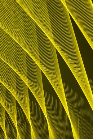 abstract long exposure blurred light lines black and yellow background. Geometric shapes