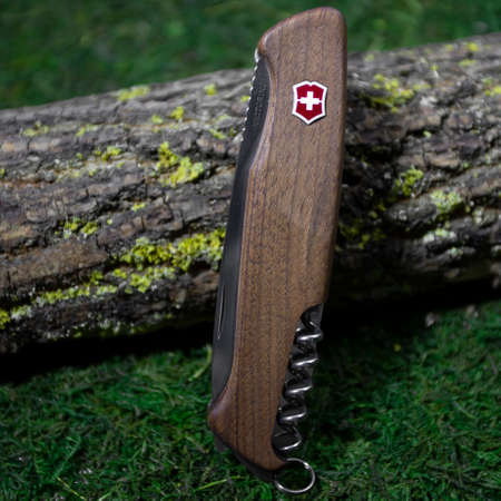Ibach, Switzerland 02.02.2020 - Closed wooden Swiss Army knife Victorinox