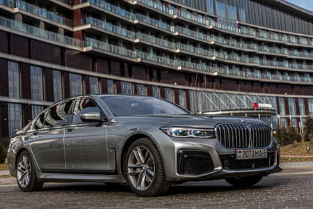 Minsk, Belarus - âMarch â28, â2020: 2020 BMW 7 Series 740 Ld front 3/4 viewのeditorial素材
