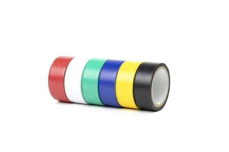 Multicolored duct tape in small rolls for design and repair, concept differencesの写真素材
