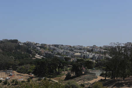 SAN FRANCISCO, CA, USA, 2.09.2020 - Parks, sports fields and private homes Presidio of San...