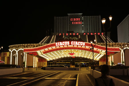 Las Vegas, NV, USA, 2.09.2020 - Circus Circus Hotel, Casino Theme Park. only RV park on Strip providing additional accommodations in 399 space park. iconic famous Las Vegas casino opened in 1968のeditorial素材