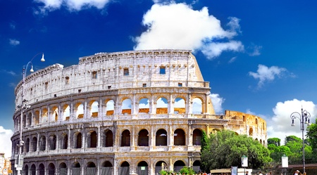 The Colosseum, the world famous landmark in Rome, Italy.
