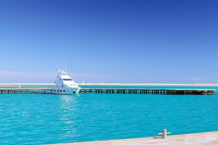 The white Yacht in the Red Sea. Egypt.の写真素材